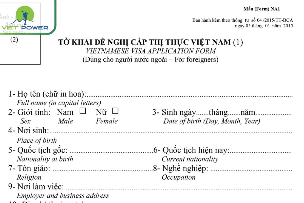 Where to Get the Vietnam Arrival Card (NA1 Form)