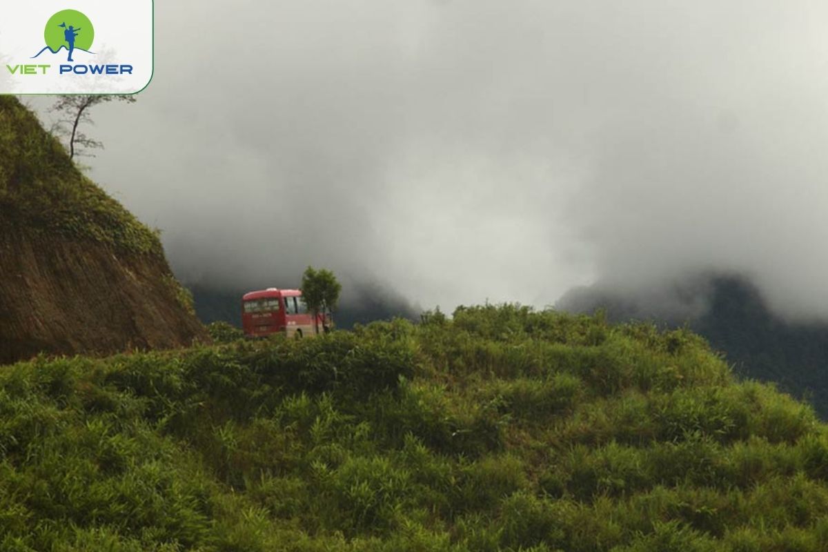 Traveling Tram Ton Pass by tour guide car