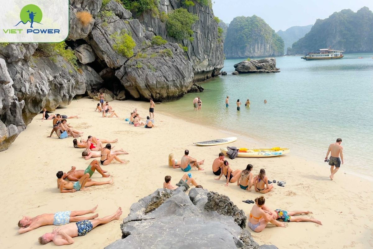Sunbathing at Ba Trái Đào (Three Peaches Beach)