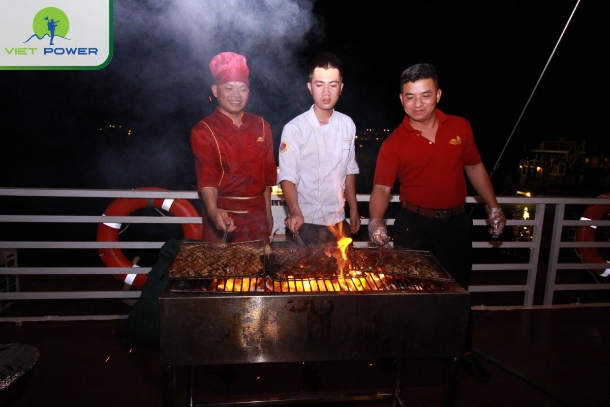 BBQ dinner on the sundeck