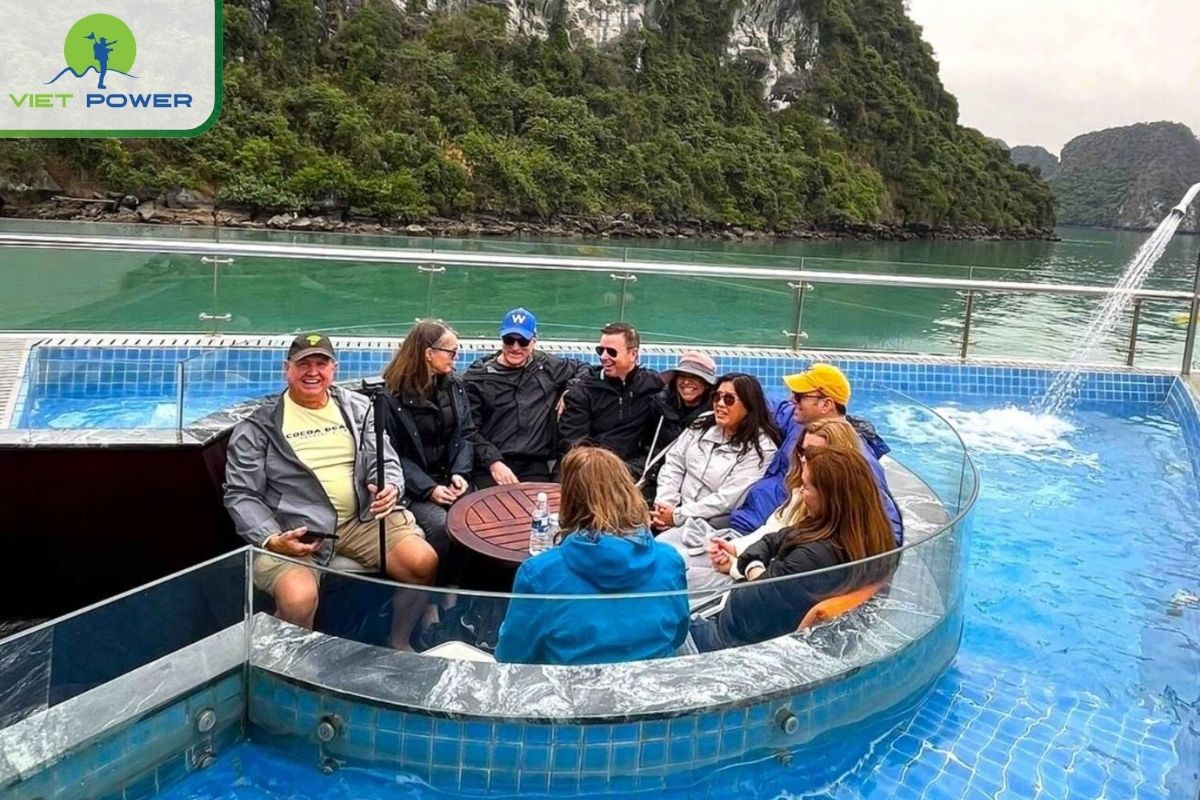 Relax in the Jacuzzi on board
