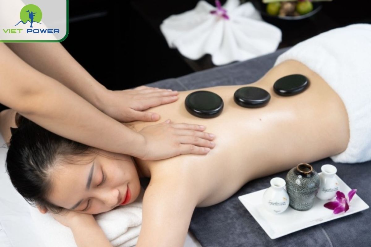 Hot stone massage room