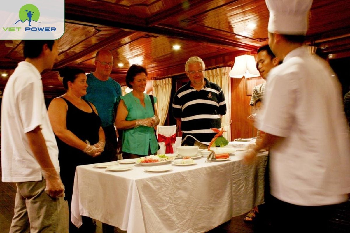 Cooking class demonstration.