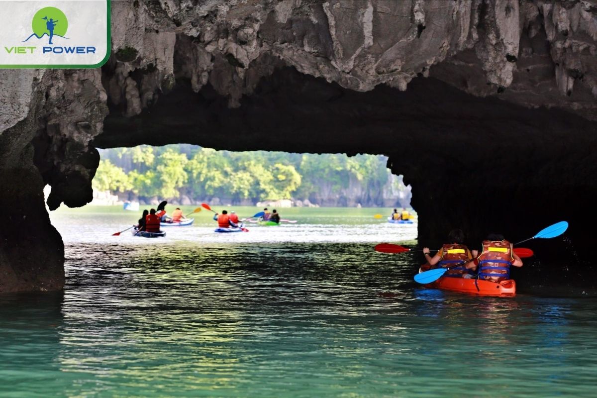 Kayaking at Dark–Bright Cave