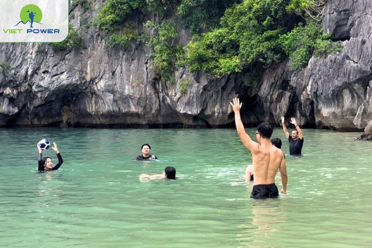Swimming at Three Peaches Beach