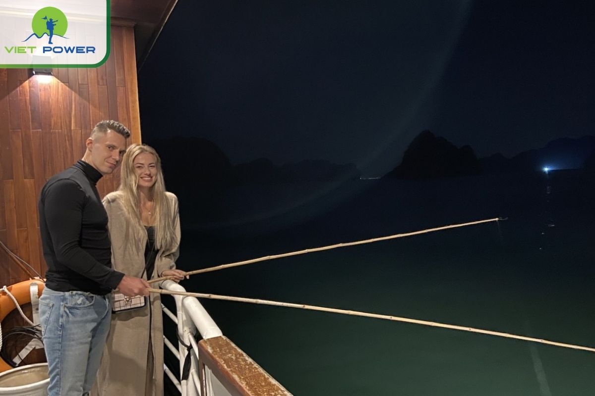 Night squid fishing under the stars