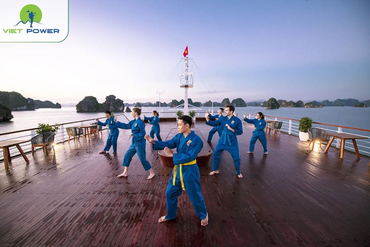 Tai Chi session on the sundeck