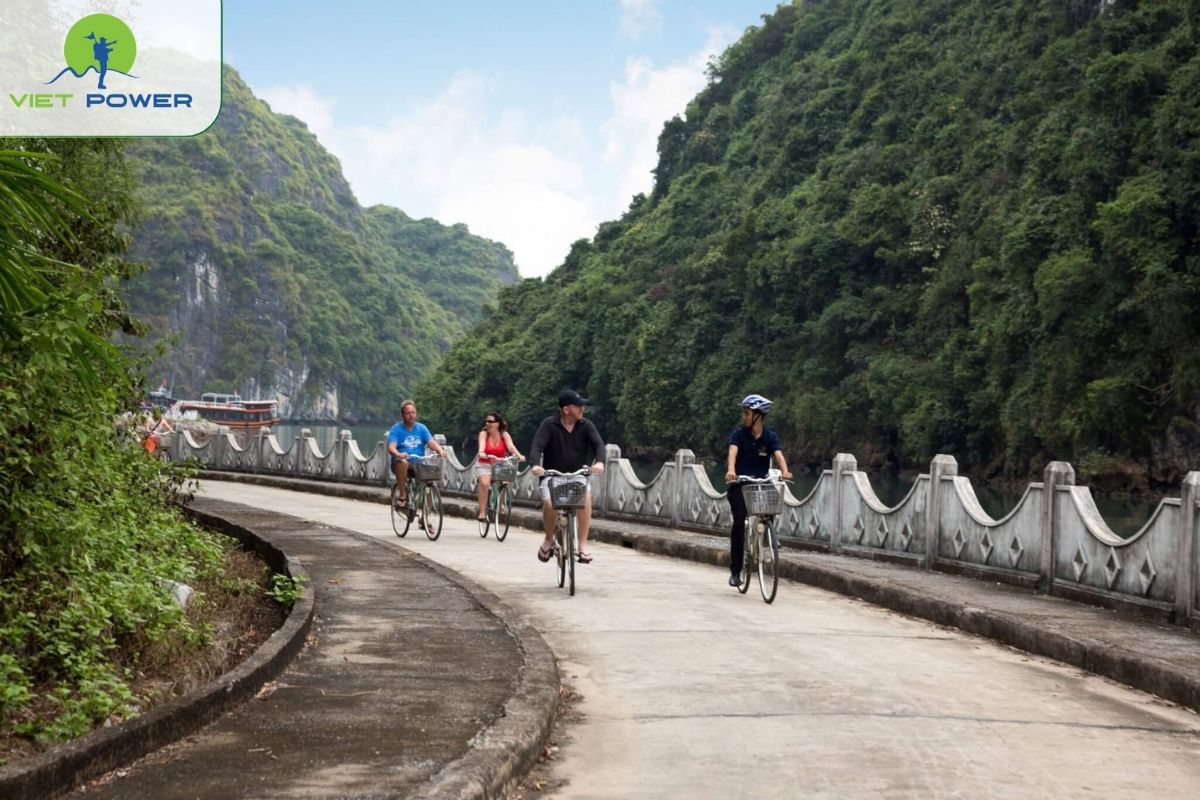 Cycling through village paths