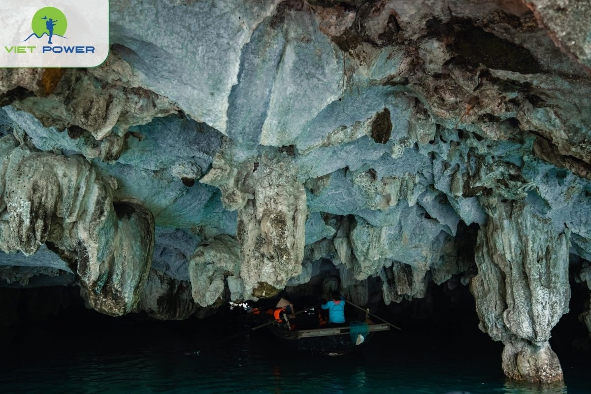 The bamboo boat ride through Dark & Bright Cave